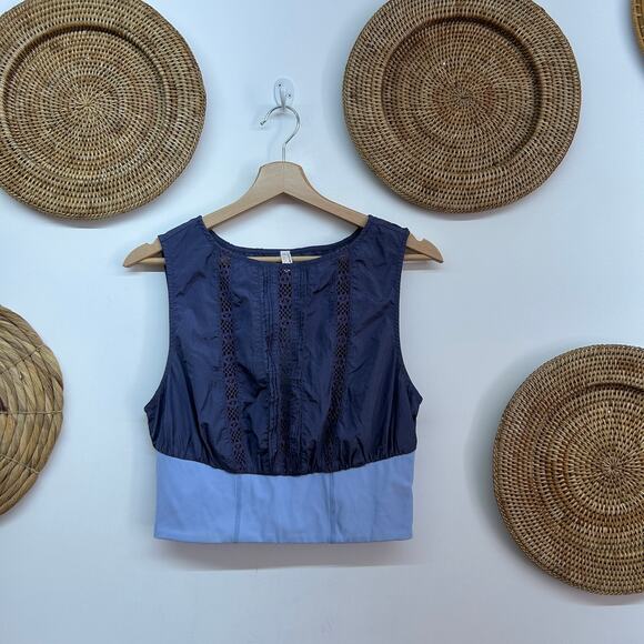 Free People Movement Blue Nylon Matching Two Piece Set Small Activewear Workout - Picture 3 of 12